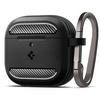 Apple AirPods 4 Spigen Rugged Armor Matte dėklas ausinėms juodos spalvos