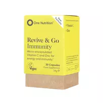 ONE NUTRITION, REVIVE & GO IMMUNITY, Vitaminas C ir cinkas, maisto papildas, N30