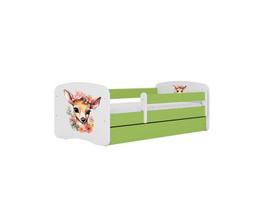 Vaikiška lova be čiužinio, su stalčiumi Kocot Kids BabyDreams Green bambi, 140x70 cm, žalia
