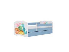 Vaikiška lova be stalčiaus su čiužiniu Kocot Kids BabyDreams Blue tiny dinos 160x80 cm, mėlyna