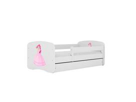 Vaikiška lova be čiužinio, su stalčiumi Kocot Kids BabyDreams White princess, 140x70 cm, balta