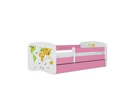 Vaikiška lova be čiužinio ir stalčiaus Kocot Kids BabyDreams Pink map, 160x80cm, rožinė