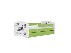 Vaikiška lova be čiužinio ir stalčiaus Kocot Kids BabyDreams Green nasa, 180x80cm, žalia