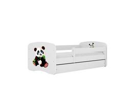 Vaikiška lova be čiužinio, su stalčiumi Kocot Kids BabyDreams White panda 2, 180x80 cm, balta