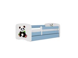 Vaikiška lova be čiužinio, su stalčiumi Kocot Kids BabyDreams Blue panda 2, 140x70 cm, mėlyna
