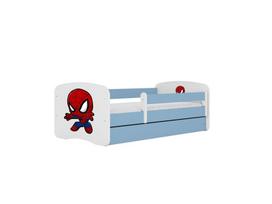 Vaikiška lova be čiužinio, su stalčiumi Kocot Kids BabyDreams Blue spiderman, 180x80 cm, mėlyna