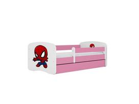 Vaikiška lova be čiužinio ir stalčiaus Kocot Kids BabyDreams Pink spiderman, 160x80cm, rožinė