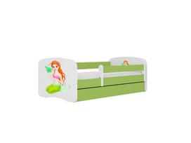 Vaikiška lova be čiužinio ir stalčiaus Kocot Kids BabyDreams Green mermaid, 140x70cm, žalia