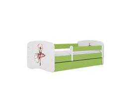 Vaikiška lova be čiužinio ir stalčiaus Kocot Kids BabyDreams Green dancer, 160x80cm, žalia