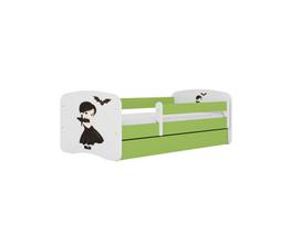 Vaikiška lova be čiužinio ir stalčiaus Kocot Kids BabyDreams Green Wednesday, 140x70cm, žalia