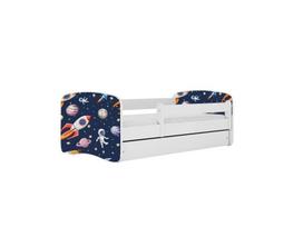 Vaikiška lova be čiužinio, su stalčiumi Kocot Kids BabyDreams White cosmos, 180x80 cm, balta/mėlyna