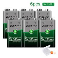 PALO 9V 300mAh įkraunama NI-MH baterija multimetro mikrofono nuotolinio valdymo pultui mėlyna