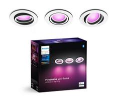 Philips - KOMPLEKTAS 3xLED RGBW Pritemdomas įleidžiamas lubinis šviestuvas Hue CENTURA 1xGU10/4,2W/230V