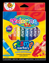 Dvipusiai flomasteriai su antspaudais 10 spalvų  Colorino Kids