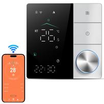 Išmanusis termostatas namų elektriniam grindų šildymui WiFi kintamosios srovės termostatas su AI Smart Learning APP juoda/balta