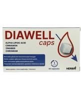 Diawell diabetui, alfa-lipoinė rugštis, cinamonas, imbieras ir chromas, 30 kapsulių