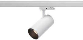 Solar Plus „Vision Track L“ 3 fazių „Pro 44°“ baltas šviestuvas, 30 W, RGBW, 2700–6500 K temperatūros diapazonas. 1800 lm, Ra90. Pakreipiamas 90° kampu, pasukamas 360° kampu, IP20.