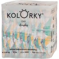Kolorky Day Brushes vienkartinės ekologiškos sauskelnės M dydis 5-8 Kg 21 vnt.