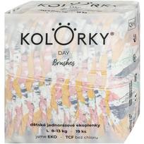 Kolorky Day Brushes vienkartinės ekologiškos sauskelnės S dydis 8-13 Kg 19 vnt.