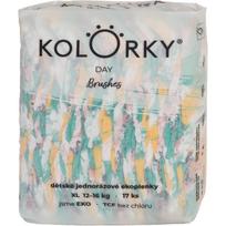 Kolorky Day Brushes vienkartinės ekologiškos sauskelnės XL dydis 12-16 Kg 17 vnt.