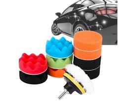 12 vnt poliravimo kempinės PrzydaSie 3552 automobilio lako poliravimo rinkinys su vilnos padu 80 mm ir M10 adapteriu