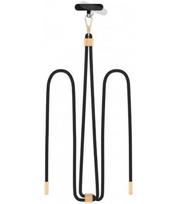 Juodas / auksinės spalvos dirželis telefonui "Tech-Protect C2S Rope Crossbody Strap"