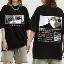 Anime Tokyo Ghoul Kaneki Ken Eyes Print T-shirt Unisex Unisex Fashion Cool Unisexga Graphic Oversized T-shirts Harajuku Streetwear Gothic Tees 4XL