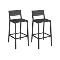 Industrinio stiliaus baro kėdžių komplektas 72,5 cm | 2 vnt. kompl. | Juoda