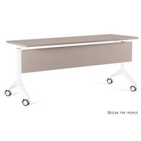 Sulankstomi konferenciniai biuro stalai | YUMI S - WHITE - FRAME, TOP AND MODESTY PANEL - 180X70 CM