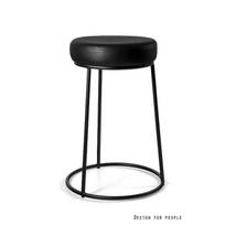 Pusbario kėdė | 63 cm aukščio | EKO odos pusbario kėdė | Juoda