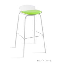 Baro kėdė | Balta eko odos baro kėdė | 78 cm | Balta, Žalia