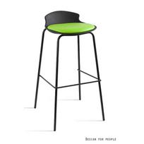 Baro kėdė | Juoda eko odos baro kėdė | 78 cm | Juoda, Žalia