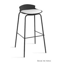 Baro kėdė | Juoda eko odos baro kėdė | 78 cm | Juoda, Balta