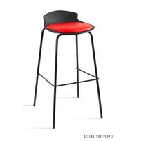 Baro kėdė | Juoda eko odos baro kėdė | 78 cm | Juoda, Oranžinė