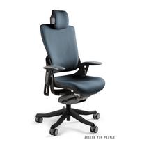 Patogi darbo kėdė | Ergonominė ofiso kėdė | Aukštas nugaros atlošas | Pilkai melsva