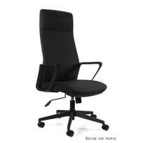 Odinė profesionali ergonominė biuro kėdė | Patogi ofiso kėdė | Juoda