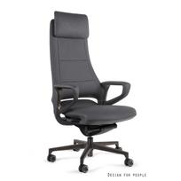Profesionali ergonominė biuro kėdė | Odinė ofiso kėdė | Pilka