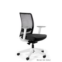 Moderni ergonomiška biuro kėdė | Ventiliuojama ofiso kėdė su baltais porankiais | Juoda