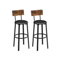 Industrinio stiliau baro kėdės 75,5 cm | 2 vnt. kompl. | Rustic ruda