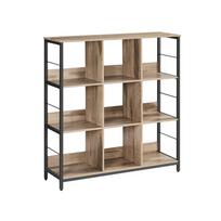 Pramoninio stiliaus knygų lentyna | 9 skyriai | 100 x 30 x 103 cm | Rusva