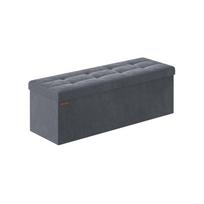 Tvirtas lengvas pufas su daiktadėže | 110 x 38 x 38 cm | 300 kg | Pilka