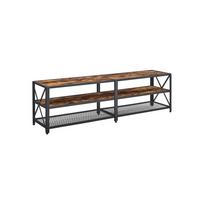 Ilgas industrinio stiliaus TV staliukas | 3 lentynos | 39 x 178 cm