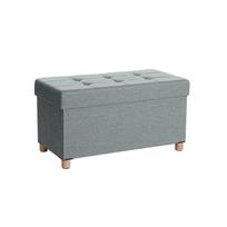 Tvirtas lengvas pufas ant kojelių | 300 kg | 76 x 40 x 38 cm | Pilka