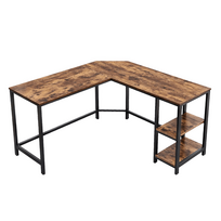 Industrinis kampinis "rustic" rašomasis stalas su lentyna | 138 x 138 cm