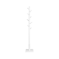 Balta medinė darbužių kabykla su 8 kabliukais | Minimalistinė drabužių kabykla | Balta