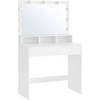 Kosmetinis staliukas su LED apšvietimu | 2 Stalčiai | 80 cm plotis