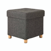 Tvirtas lengvas pufas ant kojelių | 300 kg | 40 x 38 x 38 cm | Pilka