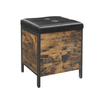 Sendintas "Rustic" pufas | Industrinio stiliaus taburetė | Ruda