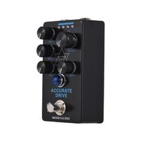 MOSKYaudio ACCURATE DRIVE Gitaros Drive Boso Efektų Pedalas Tūris/Ryškumas/Drive/Slenkstis/Attack-4 Režimai DC juoda