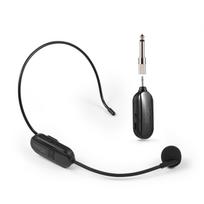 2.4G Belaidis Mikrofonas Laisvų Rankų Įranga Darbo Laikas 6H 100 pėdų Diapazonas Laisvų Rankų Įrangos Mikrofonas ir Rankinis Mikrofonas 2 viename 1 Microphone and 1 Receiver juoda